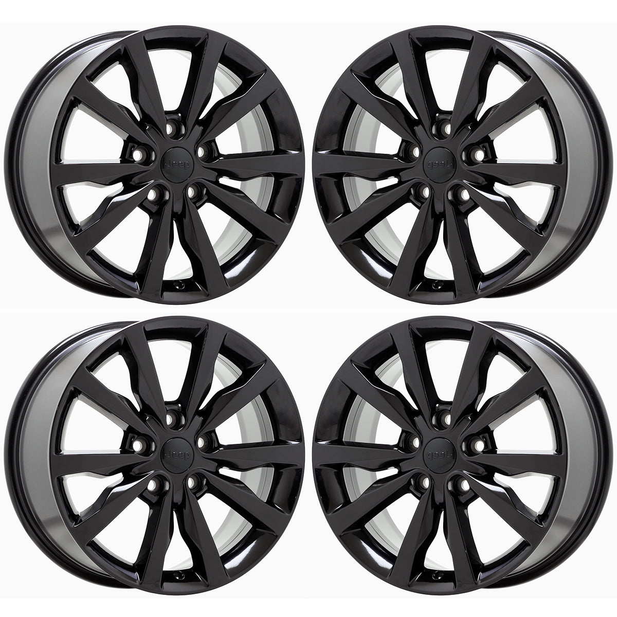 18" Jeep Grand Cherokee Gloss Black wheels rims Factory OEM 2492 EXCHANGE